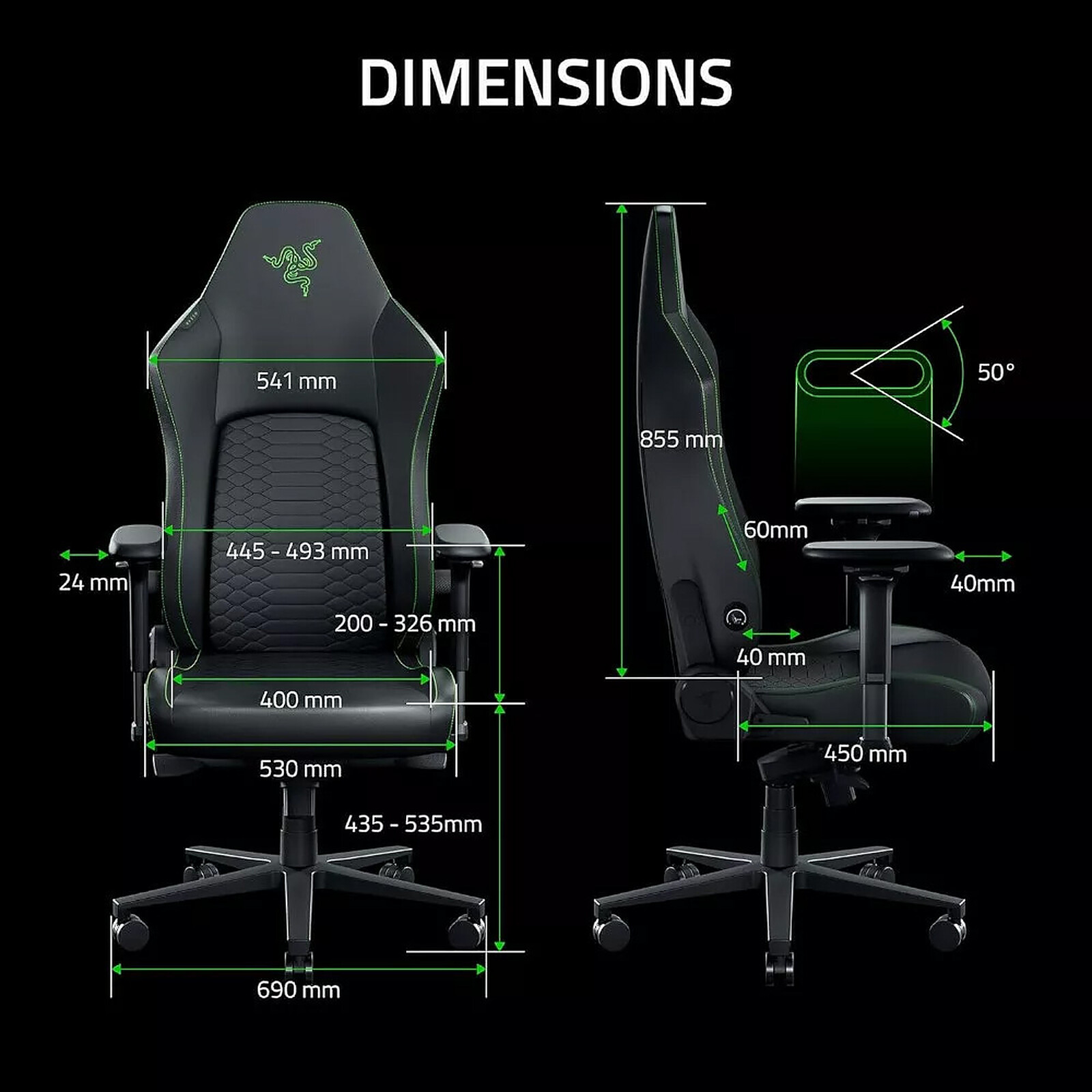 Razer Iskur v2 NewGen Green
