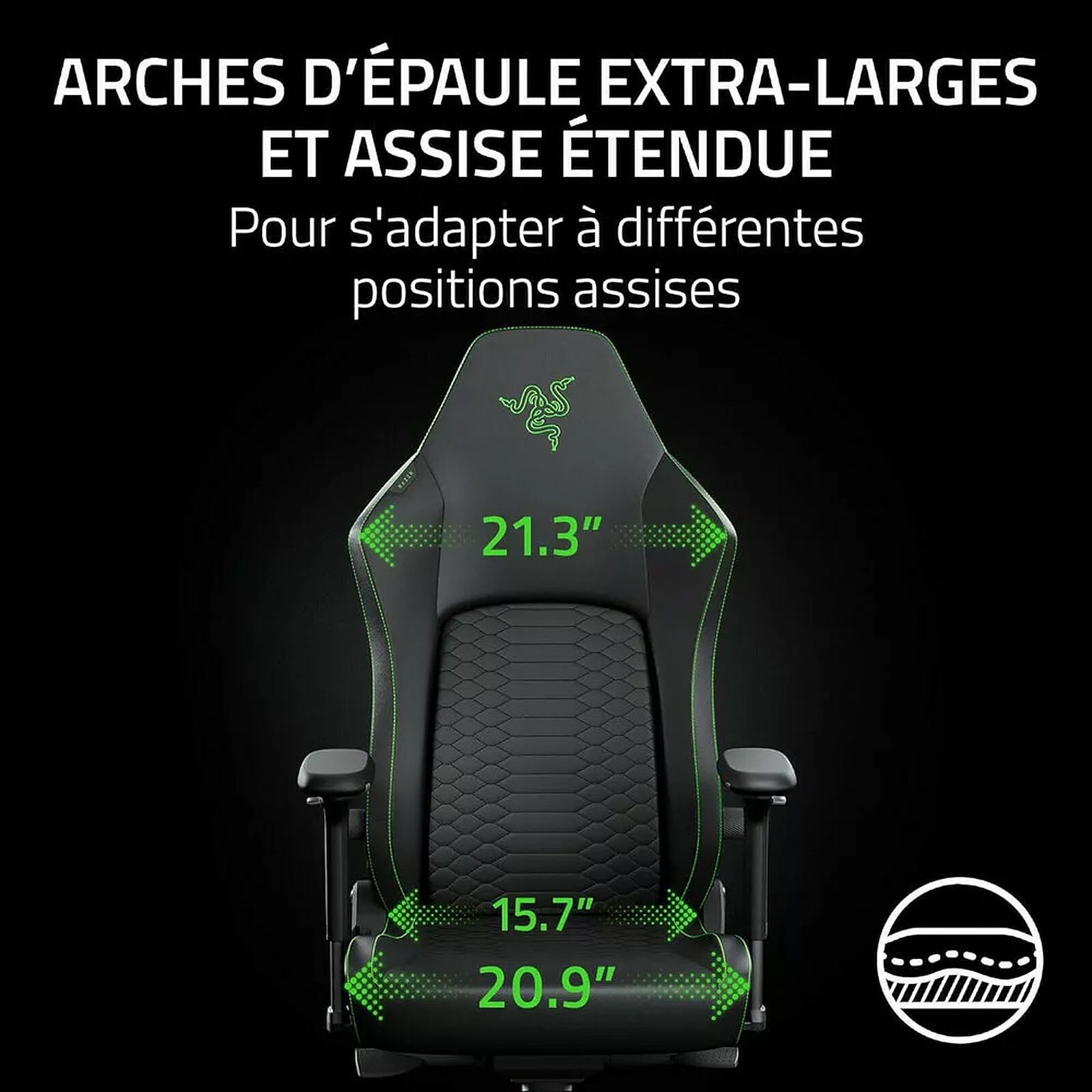 Razer Iskur v2 NewGen Green